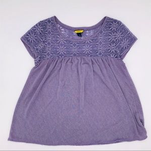 Prince & fox purple embroidered short-sleeved tee